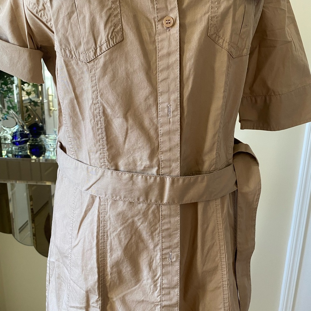 Tan Short Sleeve Button-Up Dress - Picture 4 of 7